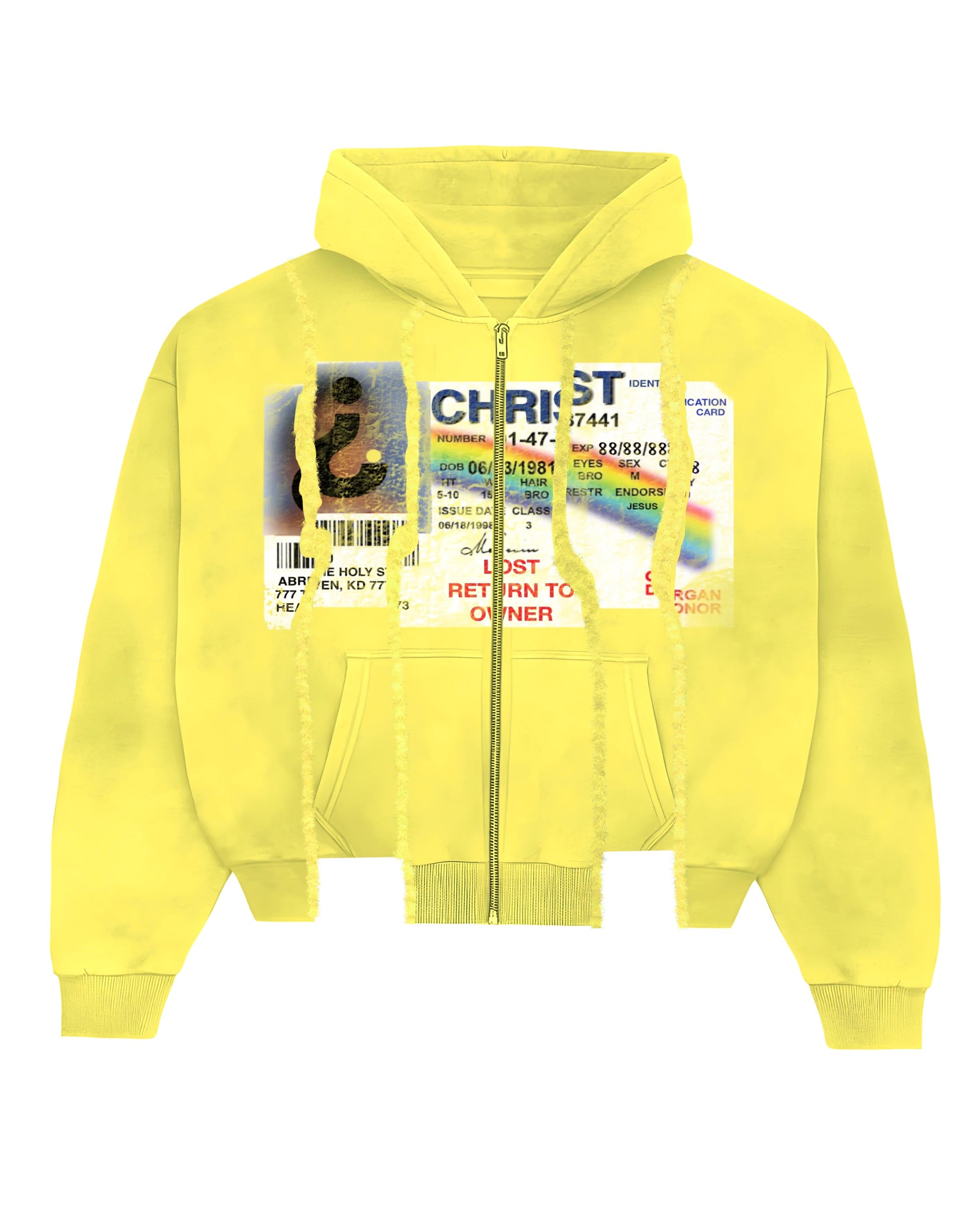 PASTEL YELLOW “FYID” ZIP UP