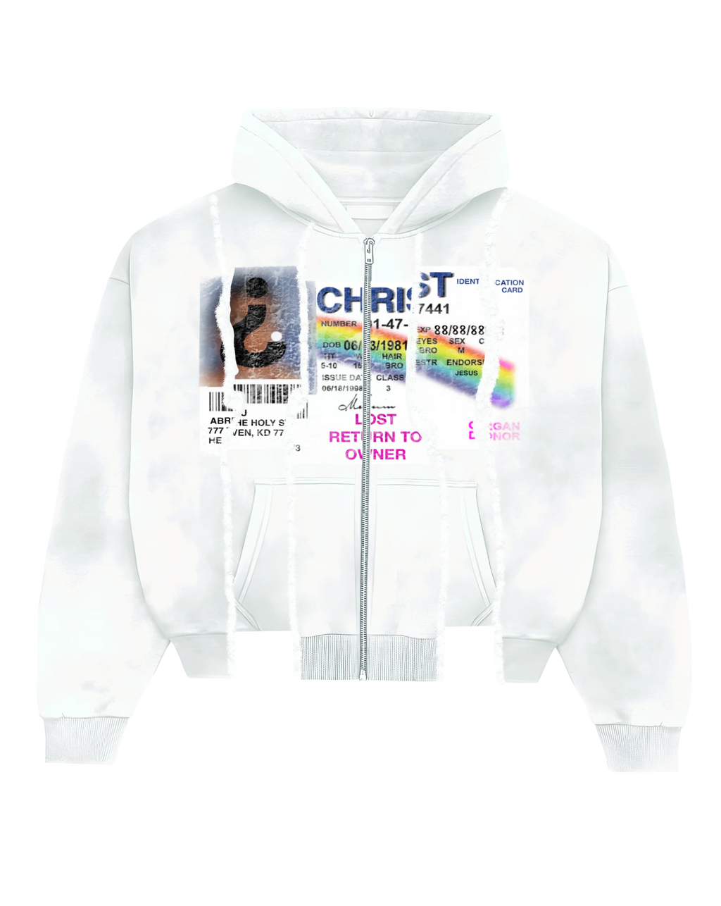 WHITE "FYID" ZIP UP