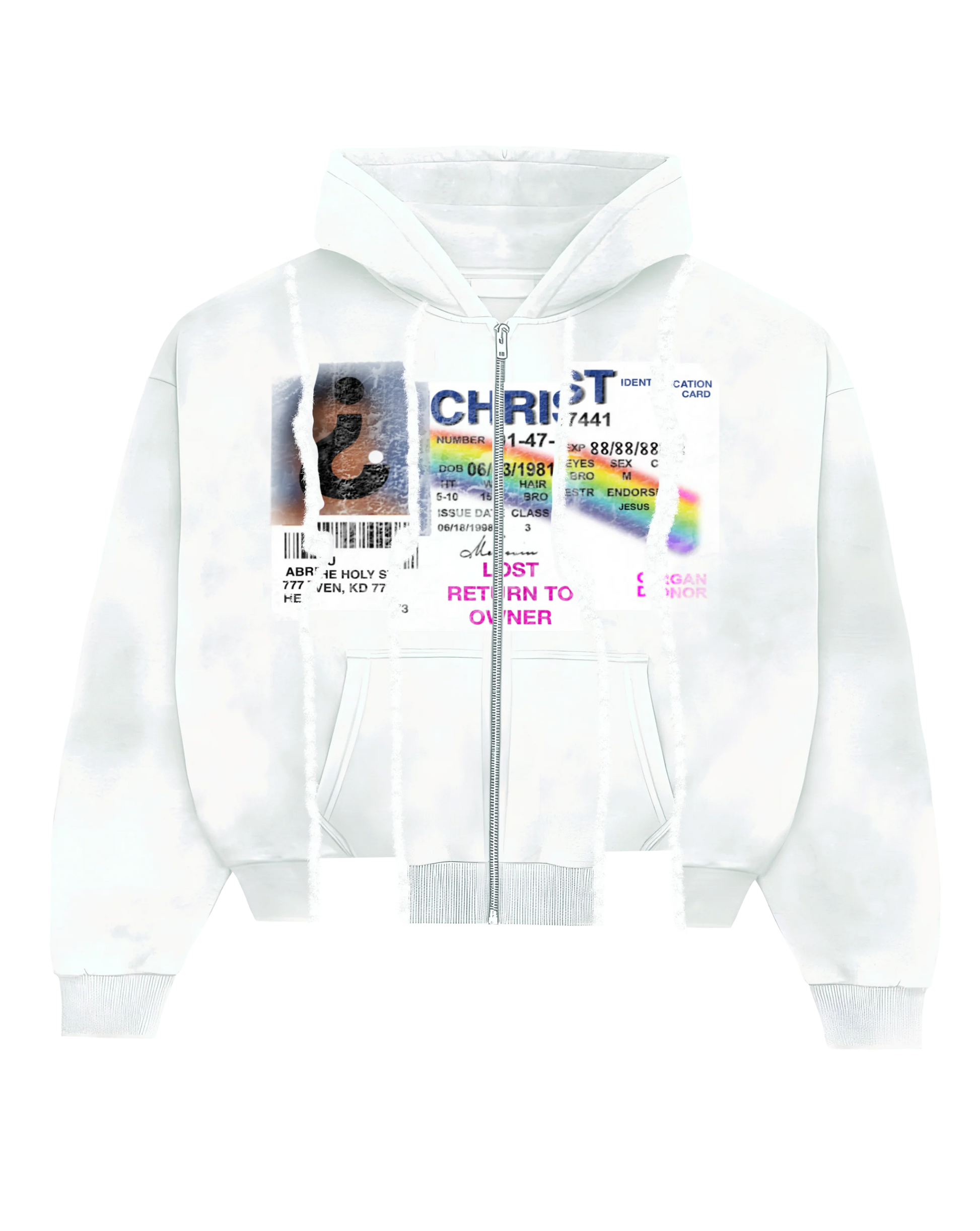 WHITE "FYID" ZIP UP